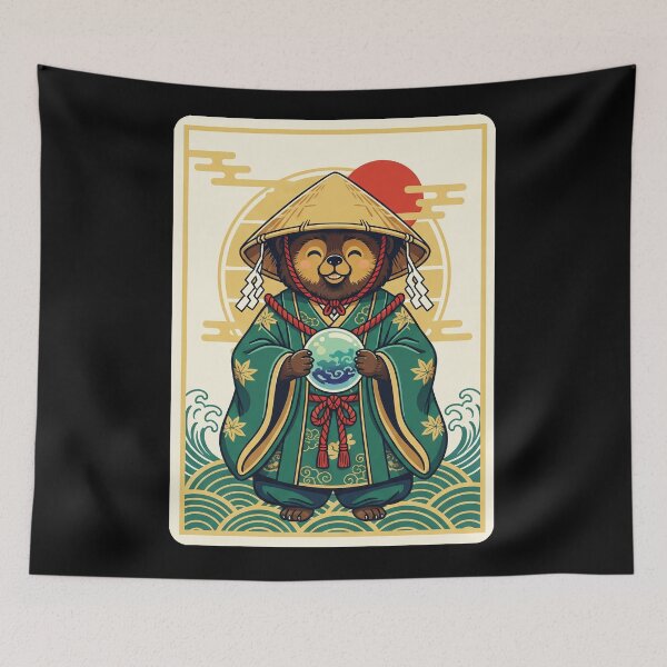 Item preview, Otter Monk Japanese Style Cute Animal Spiritual  designed and sold by JordynLadukeg65.