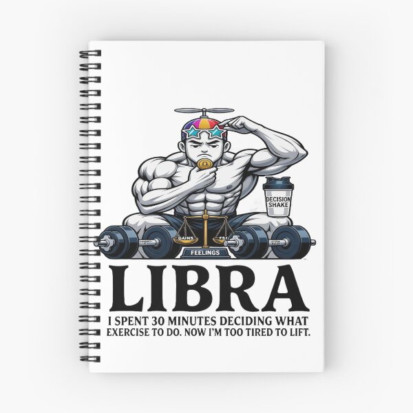 Item preview, Funny Libra Zodiac Gym - "Too Tired to Lift" Decision Fatigue T-shirt designed and sold by ClaussShop.