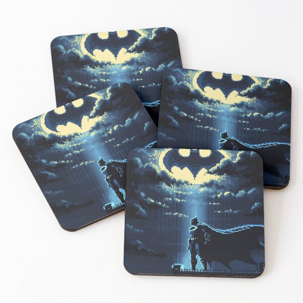 Item preview, Dark Knight Pixel Skyline – Retro Vigilante Night Art designed and sold by PosterFuel.