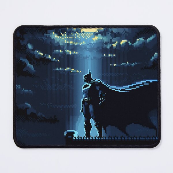 Item preview, Dark Knight Pixel Skyline – Retro Vigilante Night Art designed and sold by PosterFuel.