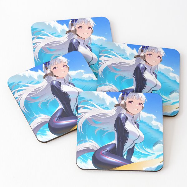 Item preview, Gold Ship Uma Musume Surfing Through Ocean Waves Under Blue Sky designed and sold by TanglenRabbit.