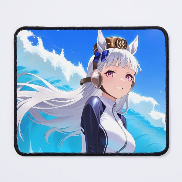 Item preview, Gold Ship Uma Musume Surfing Through Ocean Waves Under Blue Sky designed and sold by TanglenRabbit.
