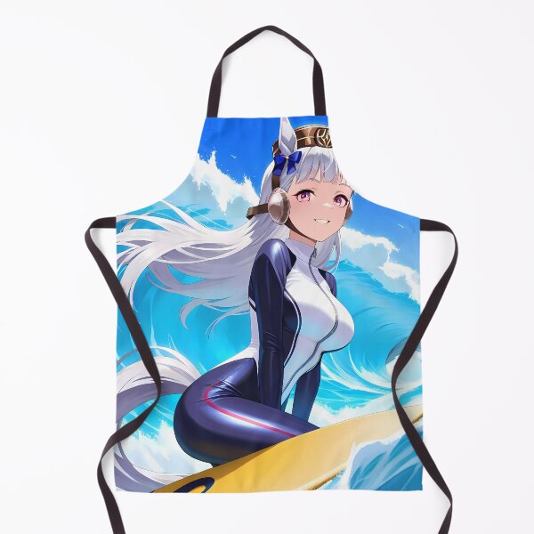 Item preview, Gold Ship Uma Musume Surfing Through Ocean Waves Under Blue Sky designed and sold by TanglenRabbit.