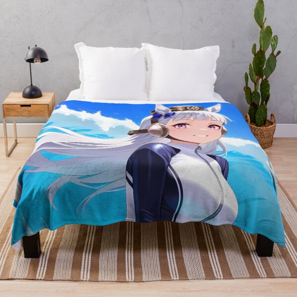 Item preview, Gold Ship Uma Musume Surfing Through Ocean Waves Under Blue Sky designed and sold by TanglenRabbit.