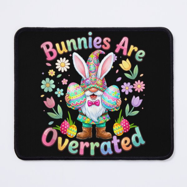 Item preview, Bunnies Are Overrated Funny Easter Gnome Bunny Ears Colorful Pastel Holiday Art designed and sold by WilliaMaler.