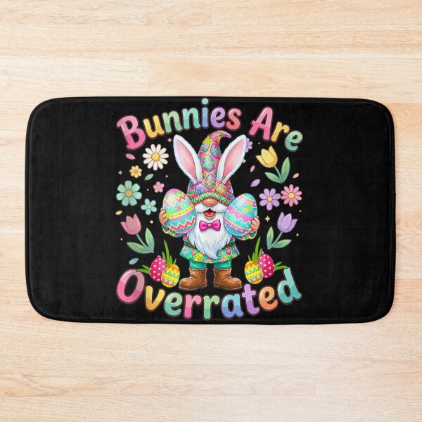 Item preview, Bunnies Are Overrated Funny Easter Gnome Bunny Ears Colorful Pastel Holiday Art designed and sold by WilliaMaler.