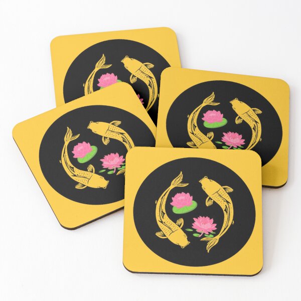 Item preview, Koi Fish Swirling With Water Lillies In A Circle designed and sold by CamilasPrints.