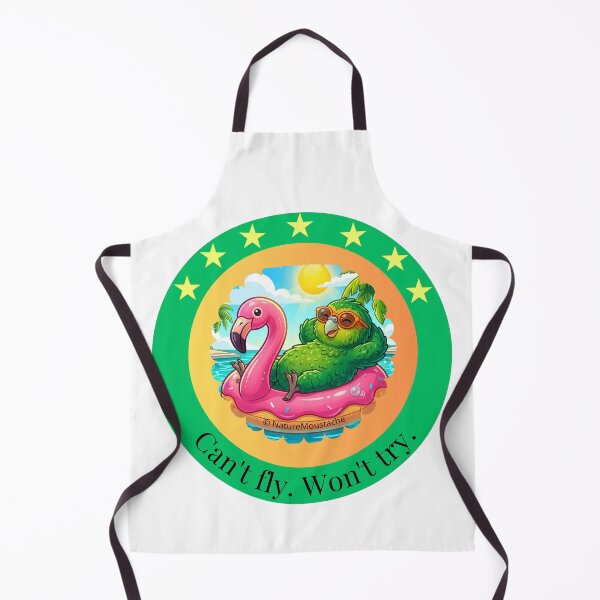 Item preview, Can't Fly Won't Try - Funny Kakapo Flamingo Pool Float - Endangered Parrot Humor Gift designed and sold by Nature & Moustaches.