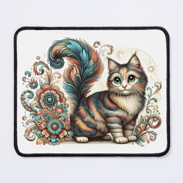 Item preview, Beautiful Cat With Feathered Tail designed and sold by Artquinox.