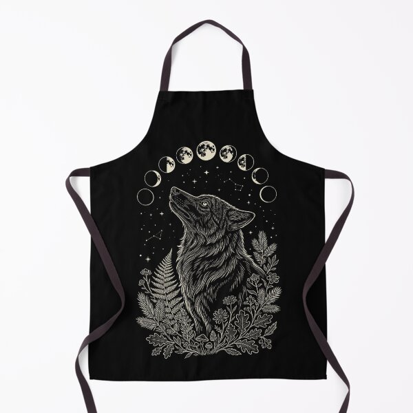 Item preview, Wolf Moon Phases Celestial Design – Mystical Night Sky Wolf with Forest Plants designed and sold by Skyleton.