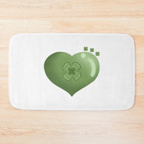 Item preview, Lucky in Love Green Heart - Four Leaf Clover Irish Shamrock designed and sold by poonzapoon.