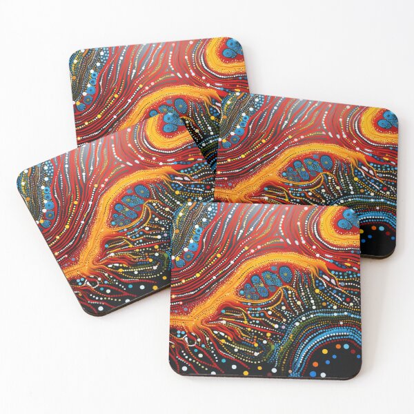 Item preview, Aboriginal Inspired Dot Art - Lava Eruption Abstract Pattern designed and sold by GrinGalore.