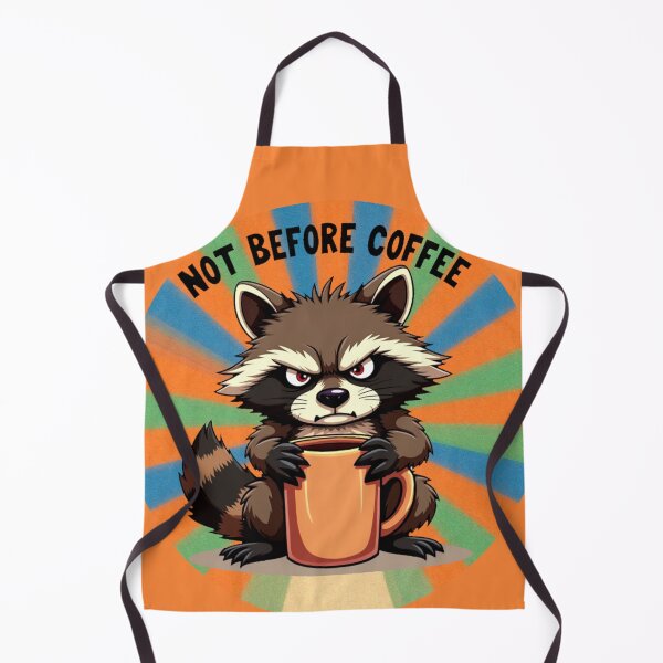 Item preview, Not Before Coffee Raccoon – Retro Sunburst Grumpy Coffee Meme designed and sold by AnimalAirtistry.