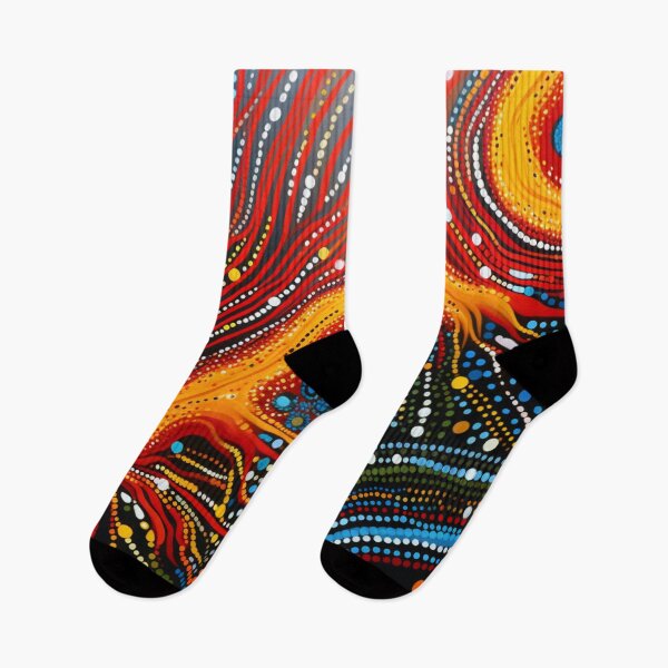 Item preview, Aboriginal Inspired Dot Art - Lava Eruption Abstract Pattern designed and sold by GrinGalore.
