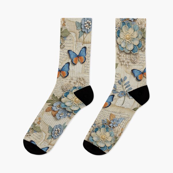 Item preview, Vintage Butterfly Floral Collage designed and sold by JacquiTaylorArt.