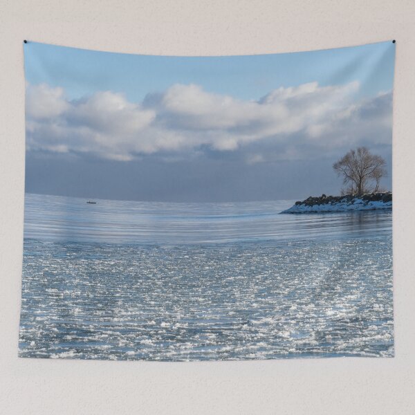 Item preview, Solo Kayaking - Serene Winter Lake Scene designed and sold by Georgia Mizuleva.