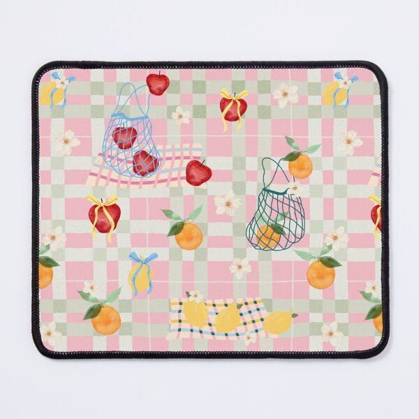 Item preview, Pink Gingham Fruit Seamless Pattern, Cottagecore Picnic Digital Paper, Coquette Fruit Pattern, Orange Apple Floral Fabric Design designed and sold by FRH Design ⭐⭐⭐⭐⭐.