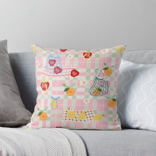 Item preview, Pink Gingham Fruit Seamless Pattern, Cottagecore Picnic Digital Paper, Coquette Fruit Pattern, Orange Apple Floral Fabric Design designed and sold by FRH Design ⭐⭐⭐⭐⭐.