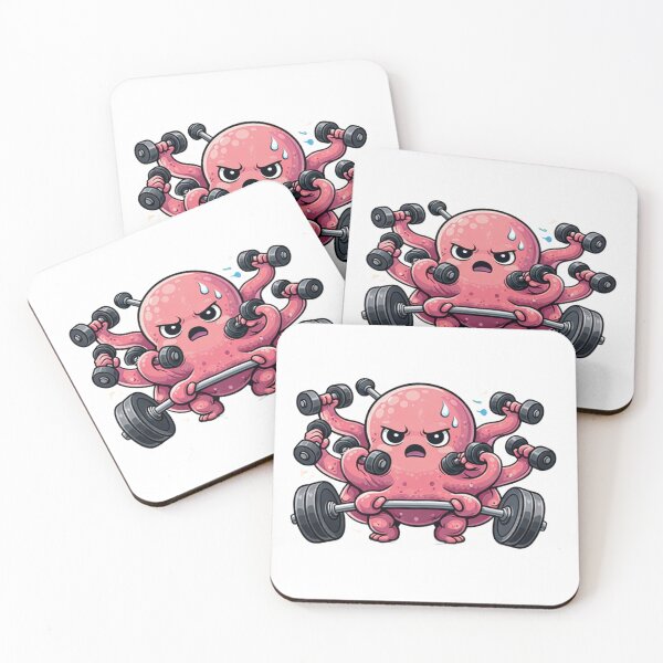 Item preview, Octopus Gym Fitness Sticker – Overtrained Since Birth designed and sold by les 3 cerises store.