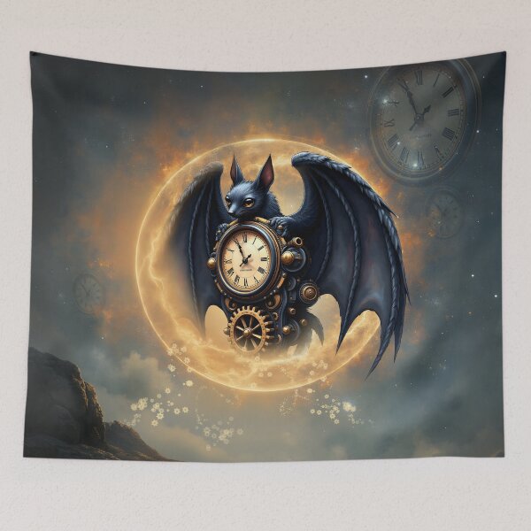 Item preview, Moonlit Timekeeper – Steampunk Bat of the Clockwork Realm designed and sold by nicky2342.