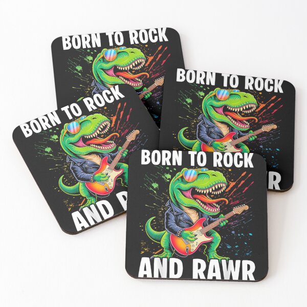 Item preview, Born To Rock and Rawr Funny T-Rex Dinosaur Guitarist Heavy Metal Dinosaur designed and sold by MariCanal.