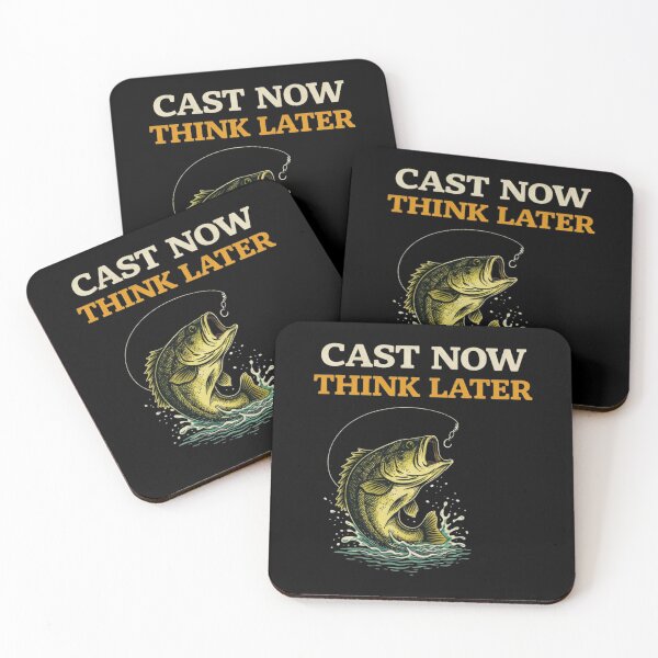 Item preview, Cast Now Think Later Funny Fishing Fisherman Humor Design designed and sold by Tropivaro.