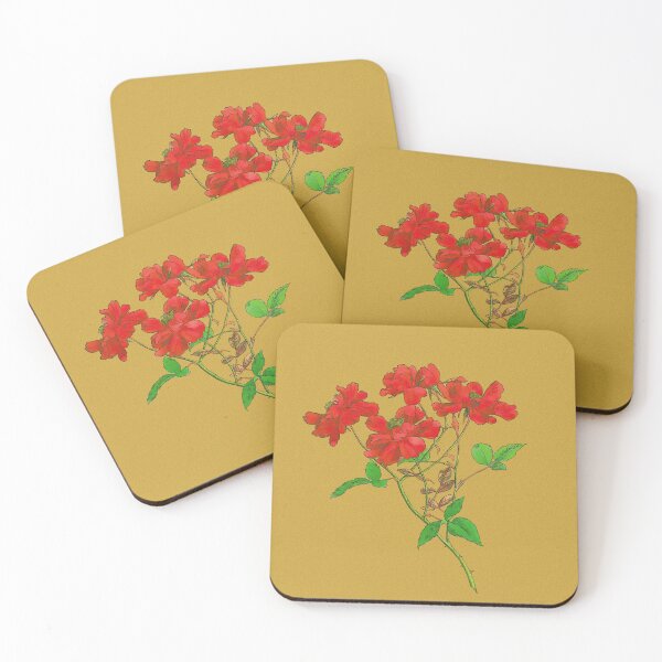 Item preview, Vintage Red Chinese Rose Botanical Illustration, Rosa Chinensis Inspired designed and sold by drtalha.