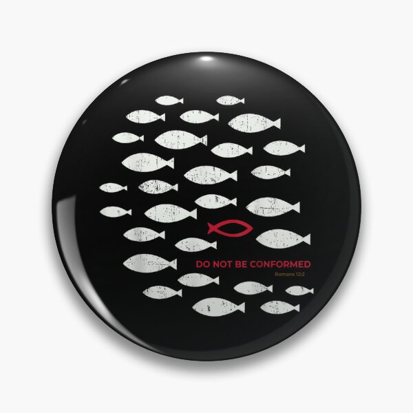 Item preview, Do Not Be Conformed Romans 12:2 Christian Bible Verse Faith Red Fish designed and sold by DuneHaicna.