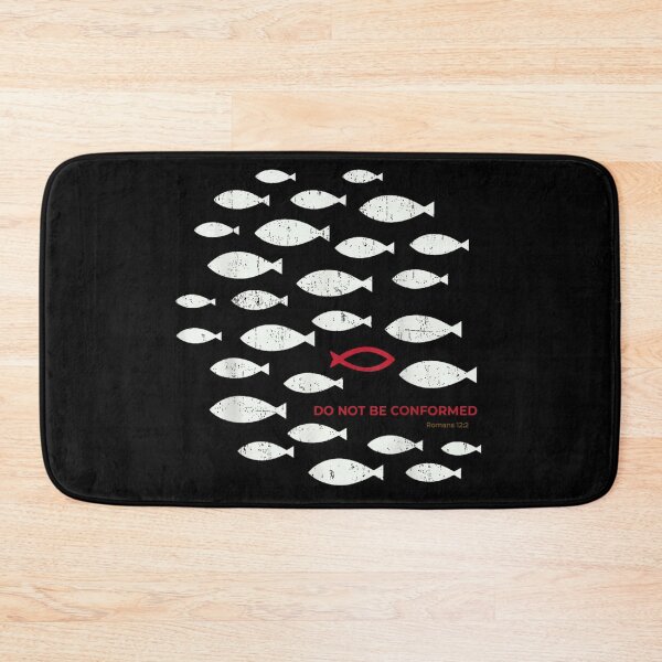 Item preview, Do Not Be Conformed Romans 12:2 Christian Bible Verse Faith Red Fish designed and sold by DuneHaicna.
