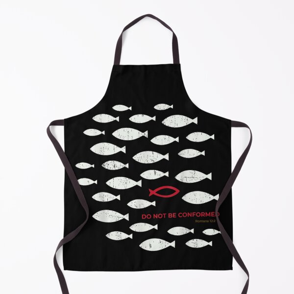 Item preview, Do Not Be Conformed Romans 12:2 Christian Bible Verse Faith Red Fish designed and sold by DuneHaicna.