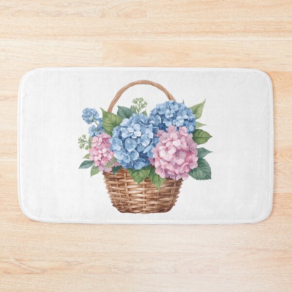 Item preview,   Basket of blue and pink hydrangea designed and sold by uunaa.