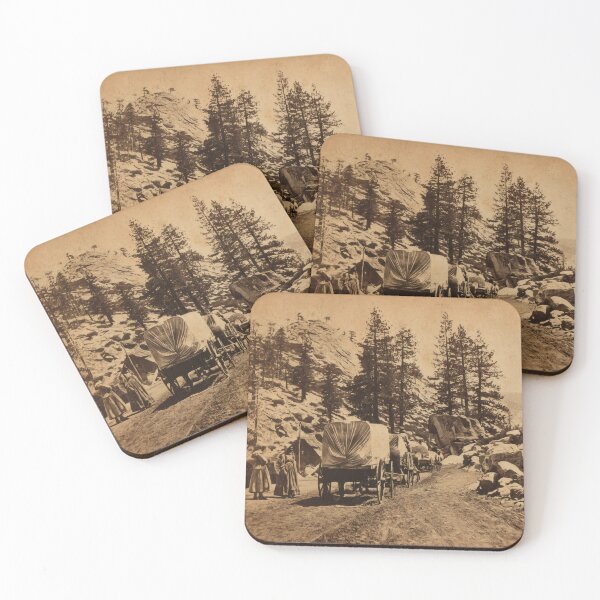Item preview, Vintage Pioneer Wagon Train Mountain Road Sepia Photograph designed and sold by TheSoulOfArt.