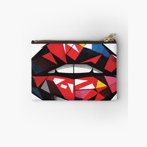 Item preview, Vibrant pop art depiction of lips made from geometric polygons and halftone textures, offering a bold, modern and playful graphic ideal for beauty, designed and sold by Dejbar.