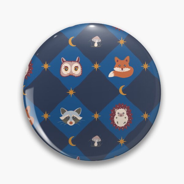 Item preview, Twilight Animal Friends Cute Nocturnal Woodland Harlequin Pattern designed and sold by Elodie-Motifs.