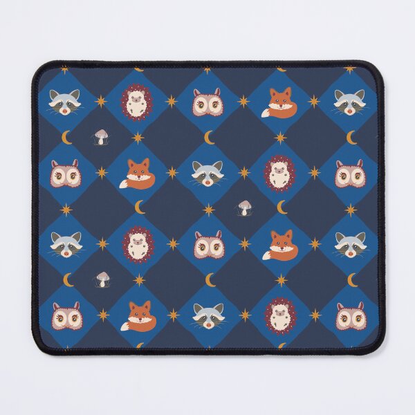 Item preview, Twilight Animal Friends Cute Nocturnal Woodland Harlequin Pattern designed and sold by Elodie-Motifs.