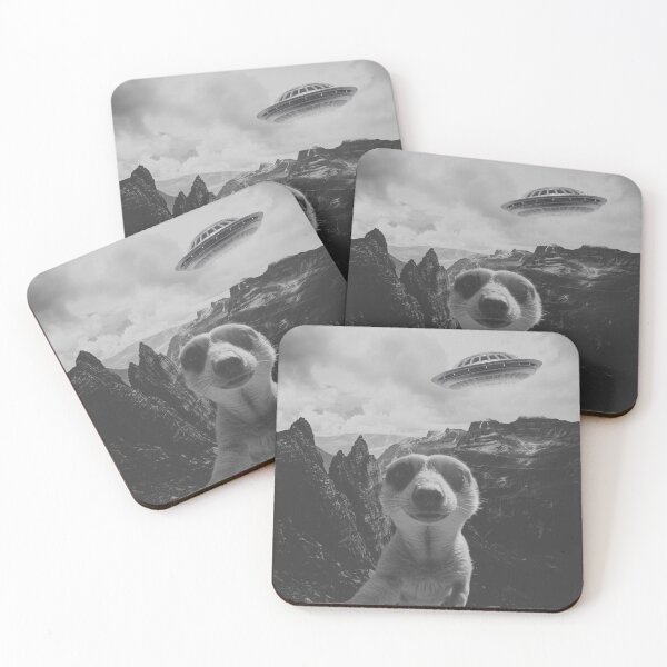 Item preview, Meerkat Selfie In A Mountain Landscape Surrealism designed and sold by CDPrintsDesigns.