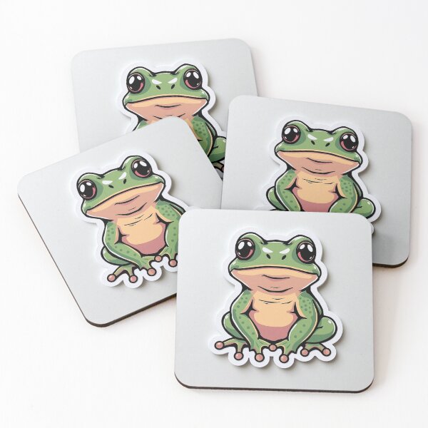 Item preview, Cute Frog Sticker Kawaii Aesthetic | Funny Animal Meme | Green Frog Cartoon Design designed and sold by Velora Design .