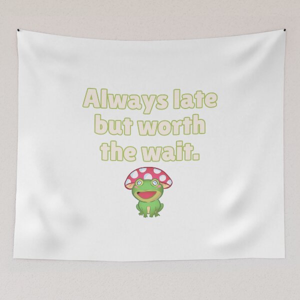 Item preview, Always late but worth the wait - Preppy Mushroom Frog designed and sold by BluwTuwip.