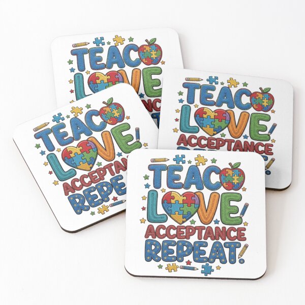 Item preview, Teach Love Acceptance Repeat Autism Acceptance designed and sold by Thread&Fable.