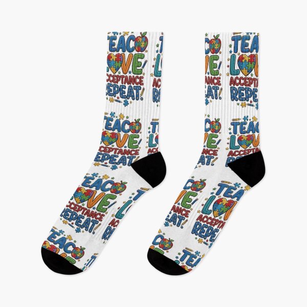 Item preview, Teach Love Acceptance Repeat Autism Acceptance designed and sold by Thread&Fable.