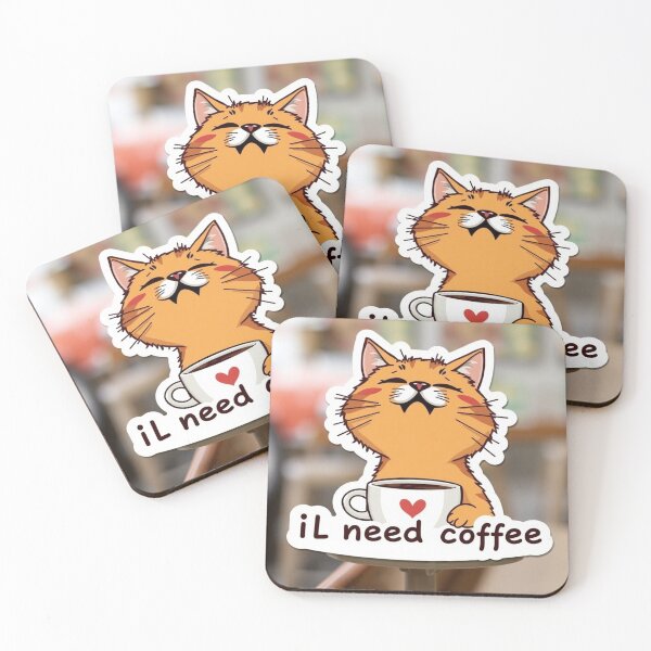 Item preview, I Need Coffee Cat Sticker | Funny Lazy Cat Meme | Cute Aesthetic Coffee Lover Design designed and sold by Velora Design .