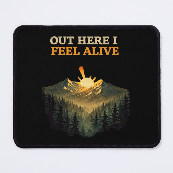 Item preview, Out Here I Feel Alive Vintage Nature Mountain Hiking Design designed and sold by Tropivaro.