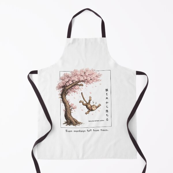 Item preview, Japanese Kanji Art – Monkey Falling from Sakura Tree Design designed and sold by Nami Print.