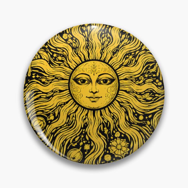 Item preview, Psychedelic Sun Rays Abstract Cosmic Trippy Black Yellow Art designed and sold by DrizzyV.