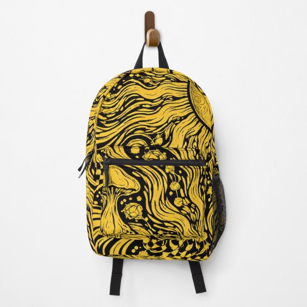 Item preview, Psychedelic Sun Rays Abstract Cosmic Trippy Black Yellow Art designed and sold by DrizzyV.