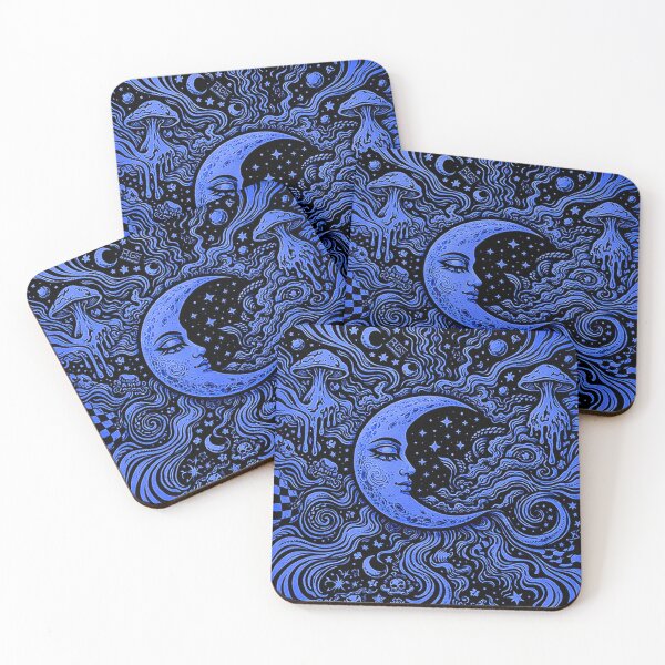 Item preview, Blue Psychedelic Moon Trippy Space Art Abstract Cosmic Design designed and sold by DrizzyV.