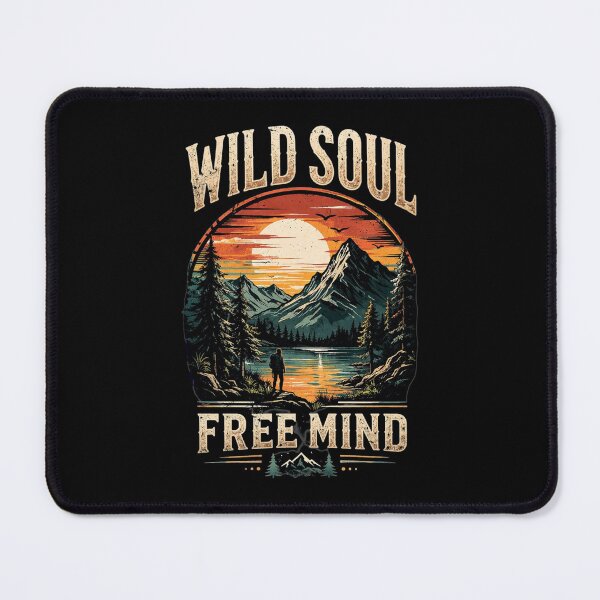 Item preview, Wild Soul Free Mind Vintage Nature Mountain Outdoor Design designed and sold by Tropivaro.