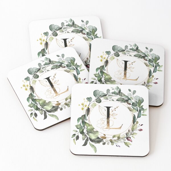 Item preview, Greenery Botanical Wreath, floral monogram letter L designed and sold by Marty Party .