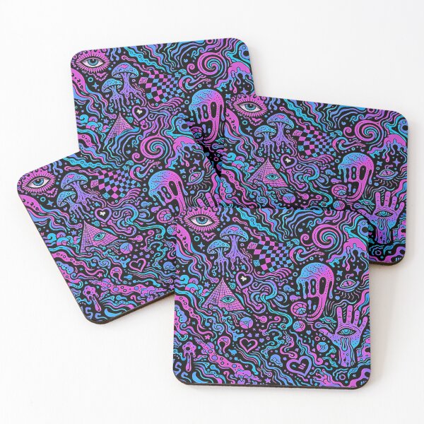 Item preview, Colorful Psychedelic Abstract Shapes Trippy Surreal Pattern Art designed and sold by DrizzyV.