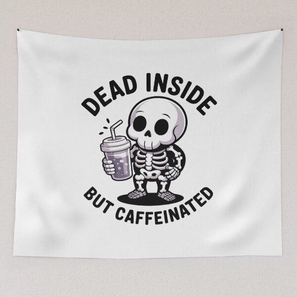 Item preview, Cute Spooky Skeleton Drinking Coffee Sarcastic Meme designed and sold by Mr-wow.